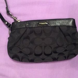 Black coach coin wristlet